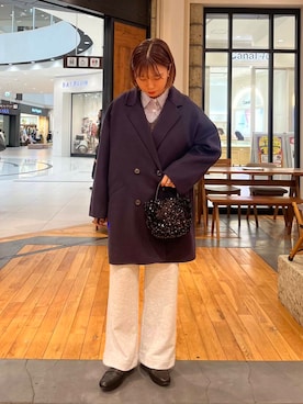 「URBAN RESEARCH DOORS（アーバンリサーチドアーズ）のウールリバーテーラードコート（その他アウター）」を使った、YURIEさん（レディース・155cm）の秋コーディネート