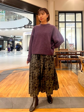 「URBAN RESEARCH DOORS（アーバンリサーチドアーズ）のピンタックフリルスタンドカラーブラウス（シャツ/ブラウス）」を使った、YURIEさん（レディース・155cm）の冬コーディネート