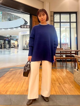 「URBAN RESEARCH DOORS（アーバンリサーチドアーズ）のピンタックフリルスタンドカラーブラウス（シャツ/ブラウス）」を使った、YURIEさん（レディース・155cm）の冬コーディネート