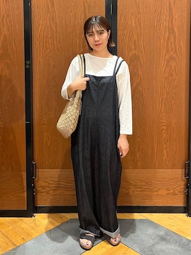 「春コーデ」｜「アイテム（オールインワン・サロペット）」を使った、YURIEさん（レディース・155cm）の夏コーディネート
