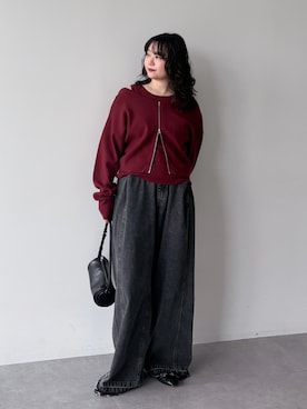 「アイテム（カーディガン/ボレロ）」を使った、Green Parks officialさん（レディース・157cm）の秋コーディネート