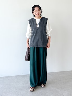 「アイテム（チュニック）」を使った、Green Parks officialさん（レディース・155cm）の秋コーディネート