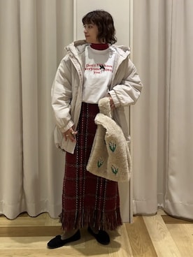 「Sugar spoon（シュガースプーン）のアイテム」を使った、Green Parks officialさん（レディース・157cm）の冬コーディネート