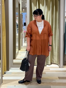 「アイテム（チュニック）」を使った、Green Parks officialさん（レディース・168cm）の秋コーディネート