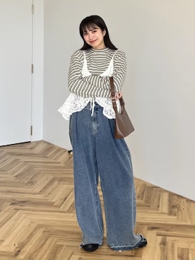 「アイテム（キャミソール）」を使った、Green Parks officialさん（レディース・160cm）の冬コーディネート