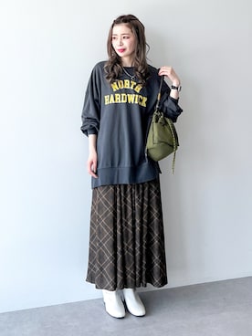 「アイテム（チュニック）」を使った、Green Parks officialさん（レディース・161cm）の秋コーディネート