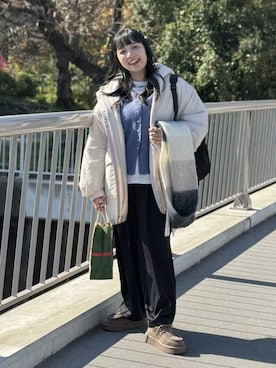 「アイテム（バックパック/リュック）」を使った、Green Parks officialさん（レディース・155cm）の冬コーディネート