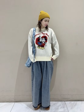 「Disney（ディズニー）のアイテム」を使った、Green Parks officialさん（レディース・161cm）の冬コーディネート