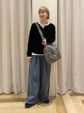 「Green　Parks（グリーンパークス）のアイテム（Tシャツ/カットソー）」を使った、Green Parks officialさん（レディース・157cm）の秋コーディネート