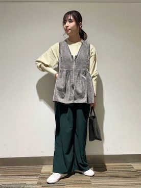 「Green　Parks（グリーンパークス）のアイテム（その他パンツ）」を使った、Green Parks officialさん（レディース・162cm）の秋コーディネート