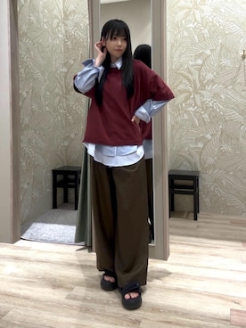 「Green　Parks（グリーンパークス）のアイテム（その他パンツ）」を使った、Green Parks officialさん（レディース・161cm）の秋コーディネート