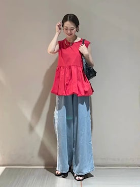 「Green　Parks（グリーンパークス）のアイテム（ショルダーバッグ）」を使った、Green Parks officialさん（レディース・157cm）の夏コーディネート
