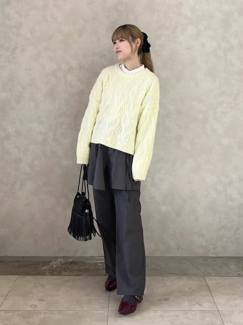 andmikka.フリンジ巾着ショルダーバッグ