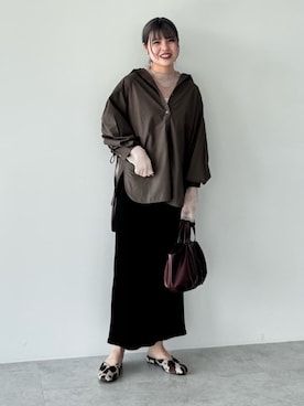 「Green　Parks（グリーンパークス）のアイテム（スカート）」を使った、Green Parks officialさん（レディース・162cm）の秋コーディネート