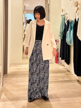 「Green　Parks（グリーンパークス）のチュールドッキングタンク（タンクトップ、ブラック系）」を使った、Green Parks officialさん（レディース・160cm）の春コーディネート
