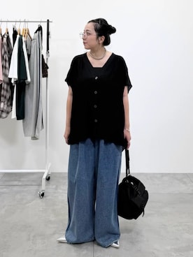 「Green　Parks（グリーンパークス）のアイテム（ショルダーバッグ）」を使った、Green Parks officialさん（レディース・155cm）の夏コーディネート