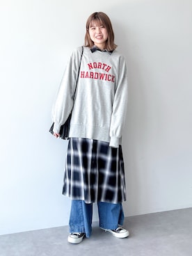 「アイテム（チュニック）」を使った、Green Parks officialさん（レディース・162cm）の秋コーディネート