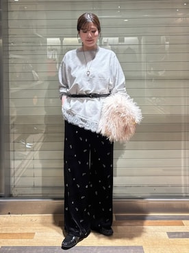 「Green　Parks（グリーンパークス）のアイテム（Tシャツ/カットソー）」を使った、Green Parks officialさん（レディース・155cm）の秋コーディネート