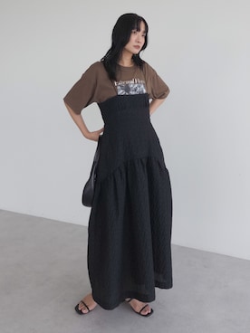 「ブラウンコーデ」｜「アイテム（ワンピース/ドレス）」を使った、Green Parks officialさん（レディース・159cm）の夏コーディネート