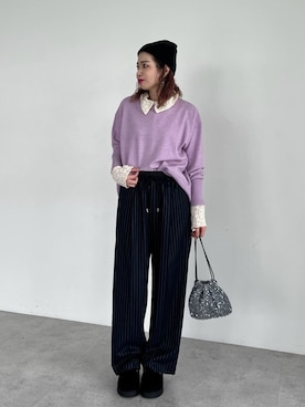 「Green　Parks（グリーンパークス）のアイテム（その他パンツ）」を使った、Green Parks officialさん（レディース・161cm）の秋コーディネート