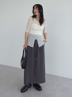 「スウェットスカート」｜Green Parks officialさん（レディース・159cm）の夏コーディネート