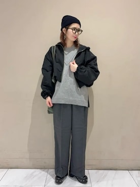 「アイテム（マウンテンパーカー）」を使った、Green Parks officialさん（レディース・161cm）の秋コーディネート