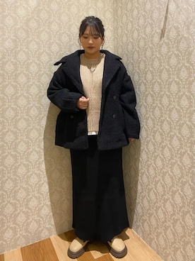 「アイテム（ピーコート）」を使った、Green Parks officialさん（レディース・155cm）の冬コーディネート