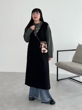 「アイテム（ジャンパースカート）」を使った、Green Parks officialさん（レディース・155cm）の秋コーディネート