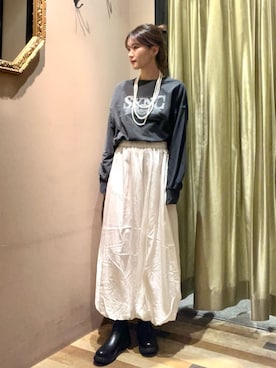 「Green　Parks（グリーンパークス）のアイテム（スカート）」を使った、Green Parks officialさん（レディース・160cm）の秋コーディネート