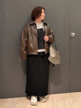 「Green　Parks（グリーンパークス）のアイテム（Tシャツ/カットソー）」を使った、Green Parks officialさん（レディース・151cm）の秋コーディネート