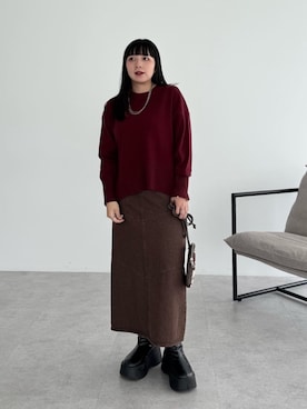 「Green　Parks（グリーンパークス）のアイテム（スカート）」を使った、Green Parks officialさん（レディース・155cm）の秋コーディネート
