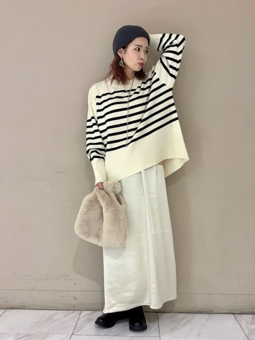 セール】すっきり見えシルエットサテンナロースカート（スカート