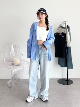 「ブルーコーデ」｜Green Parks officialさん（レディース・156cm）の夏コーディネート