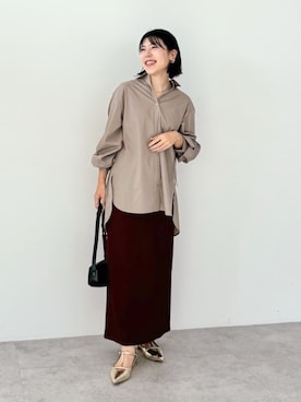 「Green　Parks（グリーンパークス）のアイテム（スカート）」を使った、Green Parks officialさん（レディース・154cm）の秋コーディネート