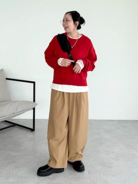「Green　Parks（グリーンパークス）のアイテム（Tシャツ/カットソー）」を使った、Green Parks officialさん（レディース・155cm）の秋コーディネート