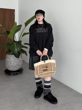 「アイテム（レッグウォーマー）」を使った、Green Parks officialさん（レディース・155cm）の秋コーディネート