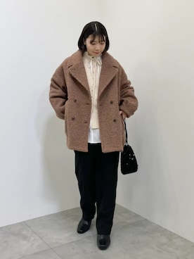 「アイテム（ピーコート）」を使った、Green Parks officialさん（レディース・154cm）の冬コーディネート