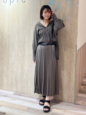 「Green　Parks（グリーンパークス）のアイテム（スカート）」を使った、Green Parks officialさん（レディース・164cm）の秋コーディネート