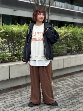 「アイテム（マウンテンパーカー）」を使った、Green Parks officialさん（レディース・157cm）の秋コーディネート