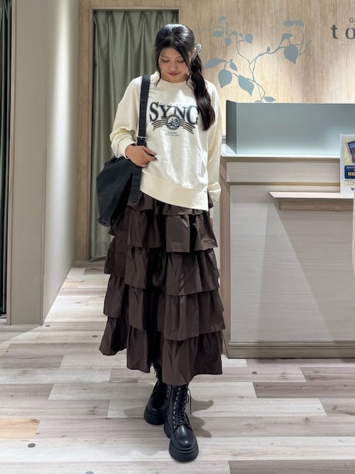 セール】・SUGAR SPOON 合成皮革ティアードスカート（スカート