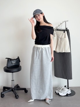 「スウェットスカート」｜Green Parks officialさん（レディース・156cm）の夏コーディネート