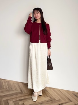 「Green　Parks（グリーンパークス）のアイテム（スカート）」を使った、Green Parks officialさん（レディース・160cm）の秋コーディネート