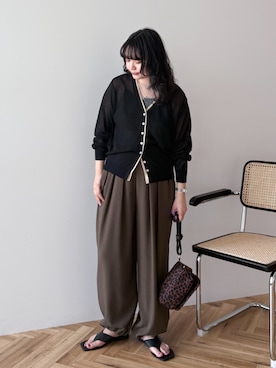 「Green　Parks（グリーンパークス）のアイテム（ショルダーバッグ）」を使った、Green Parks officialさん（レディース・157cm）の夏コーディネート