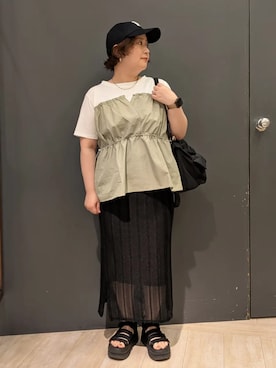 「Green　Parks（グリーンパークス）のアイテム（ショルダーバッグ）」を使った、Green Parks officialさん（レディース・151cm）の夏コーディネート