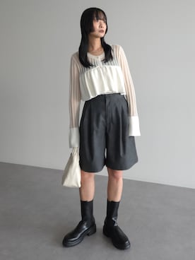 「Green　Parks（グリーンパークス）のアイテム（その他パンツ）」を使った、Green Parks officialさん（レディース・159cm）の秋コーディネート