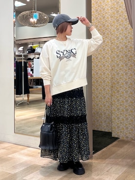 「Green　Parks（グリーンパークス）のアイテム（スカート）」を使った、Green Parks officialさん（レディース・158cm）の秋コーディネート