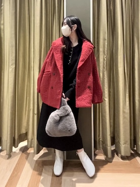 「アイテム（ピーコート）」を使った、Green Parks officialさん（レディース・158cm）の冬コーディネート