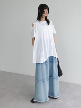 「ラフコーデ」｜「アイテム（チュニック）」を使った、Green Parks officialさん（レディース・159cm）の夏コーディネート