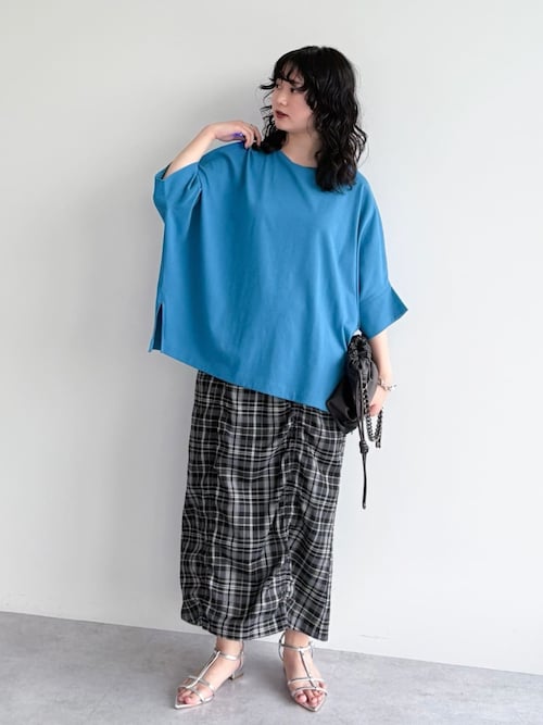 セール】チェック柄シャーリングIラインスカート（スカート