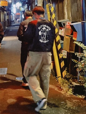 「アイテム（カーゴパンツ）」を使った、akimaguさん（メンズ・171cm・10代）の秋コーディネート